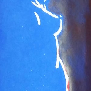 Taschenkunst: Frauenakt (blau)