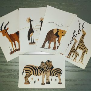 Kunstpostkarten Tiermotive (5 Stück)